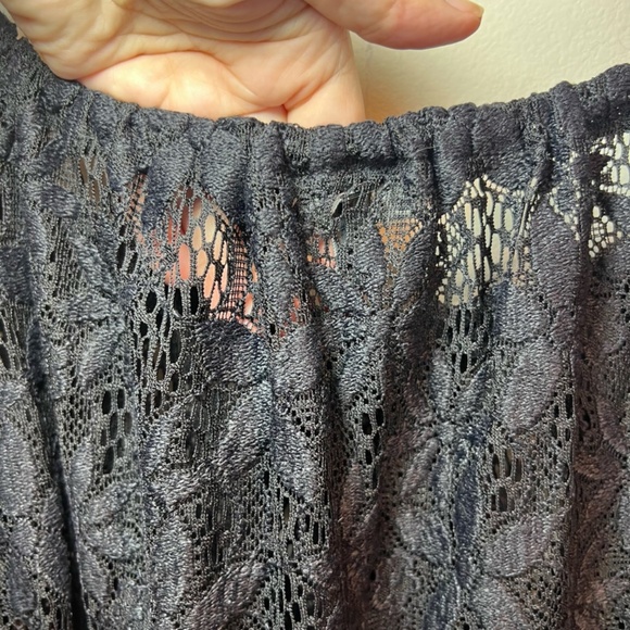 J. VALDI Womens Floral Crochet Lace Tunic Swim Cover Up Dress Black NEW Sz Large - Picture 13 of 15